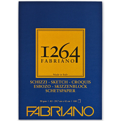 Блок-склейка бумаги для скетчинга "Fabriano. 1264", 29,7х42 см, 90 г/м2, 100 листов