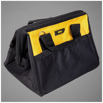 Сумка для инструментов Deli YS EDL-P2, 340х260х300 мм, ткань Oxford, черный, желтый - 2