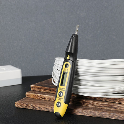 Индикаторная отвертка-тестер Deli YS EDL8005, 12-250 В, цифровая, желтый, черный - 4