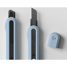 Нож для бумаги "Deli Nusign" усиленный, 0.9 см, синий