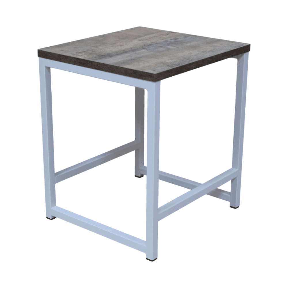 Табурет RION ALLERD, металл, ЛДСП, белый муар, Австралийское дерево