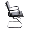 Кресло на полозьях "Бюрократ Ch-993-Low-V", экокожа, черный, металл хром - 2