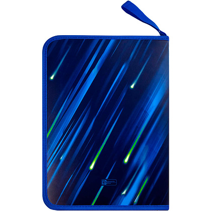 Папка для тетрадей "Космонавт", А4, на молния, пластик, синий - 3