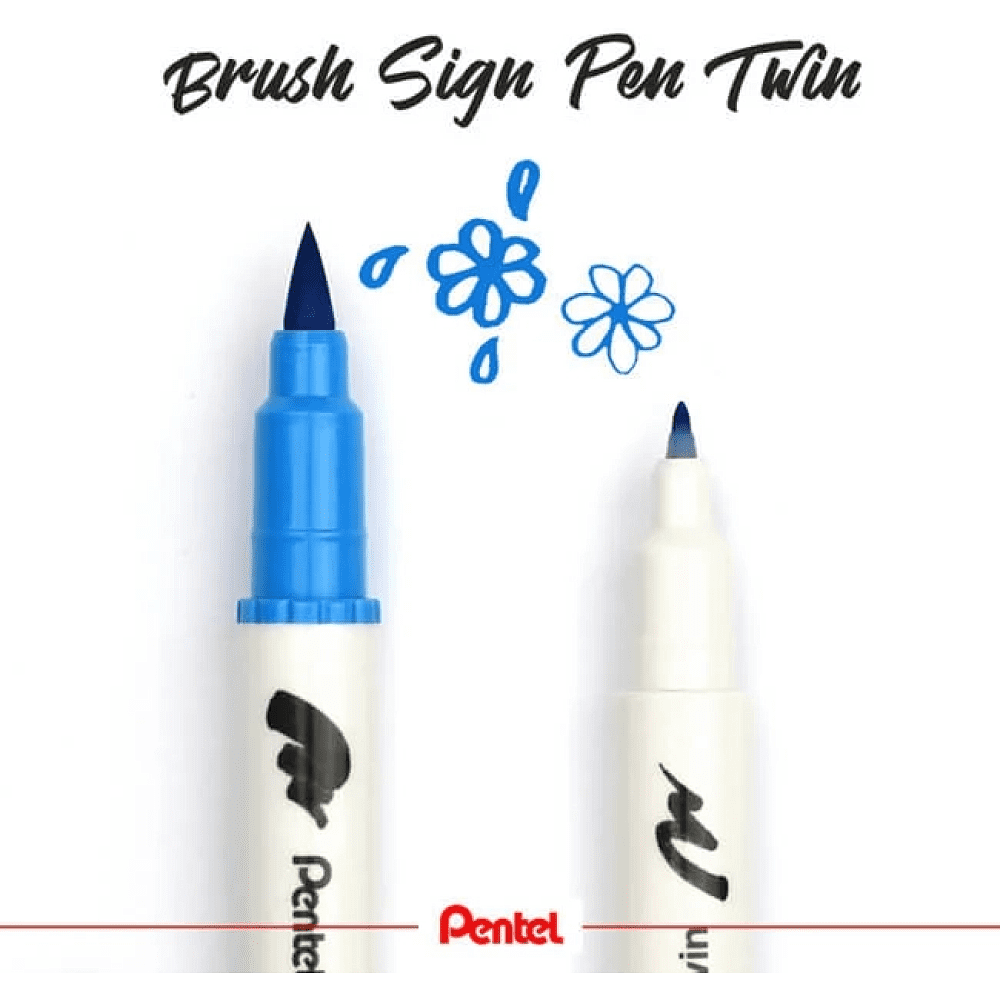 Маркер-кисть "Brush Sign pen twin", 24 шт - 5