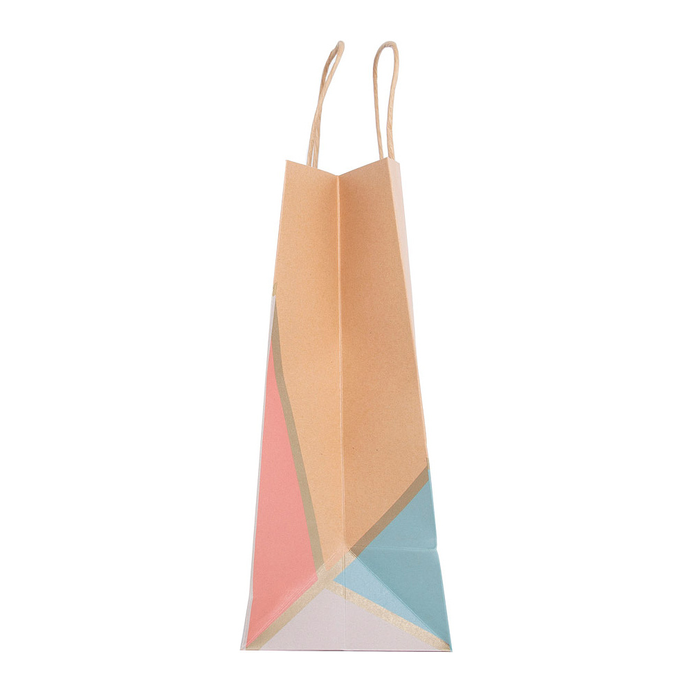 Пакет бумажный подарочный "Geo pastel kraft", 37.3x11.8x27.5 см, крафт - 4