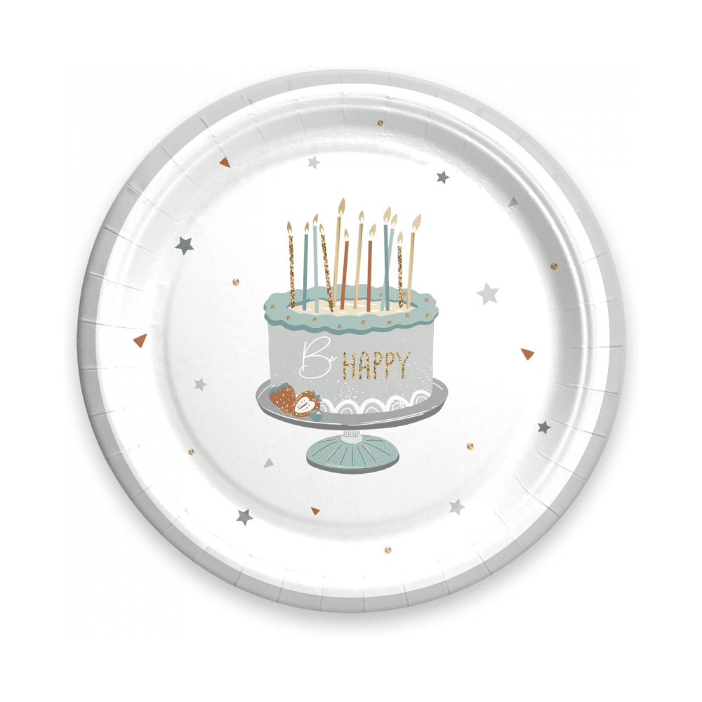 Тарелка бумажная "Г12", 23 см, 6 шт, ассорти - 5