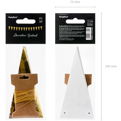 Гирлянда подвесная "Флажки", золотистый - 4