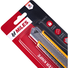 Нож строительный Miles "FA1806G/Y", 18 мм, усиленный