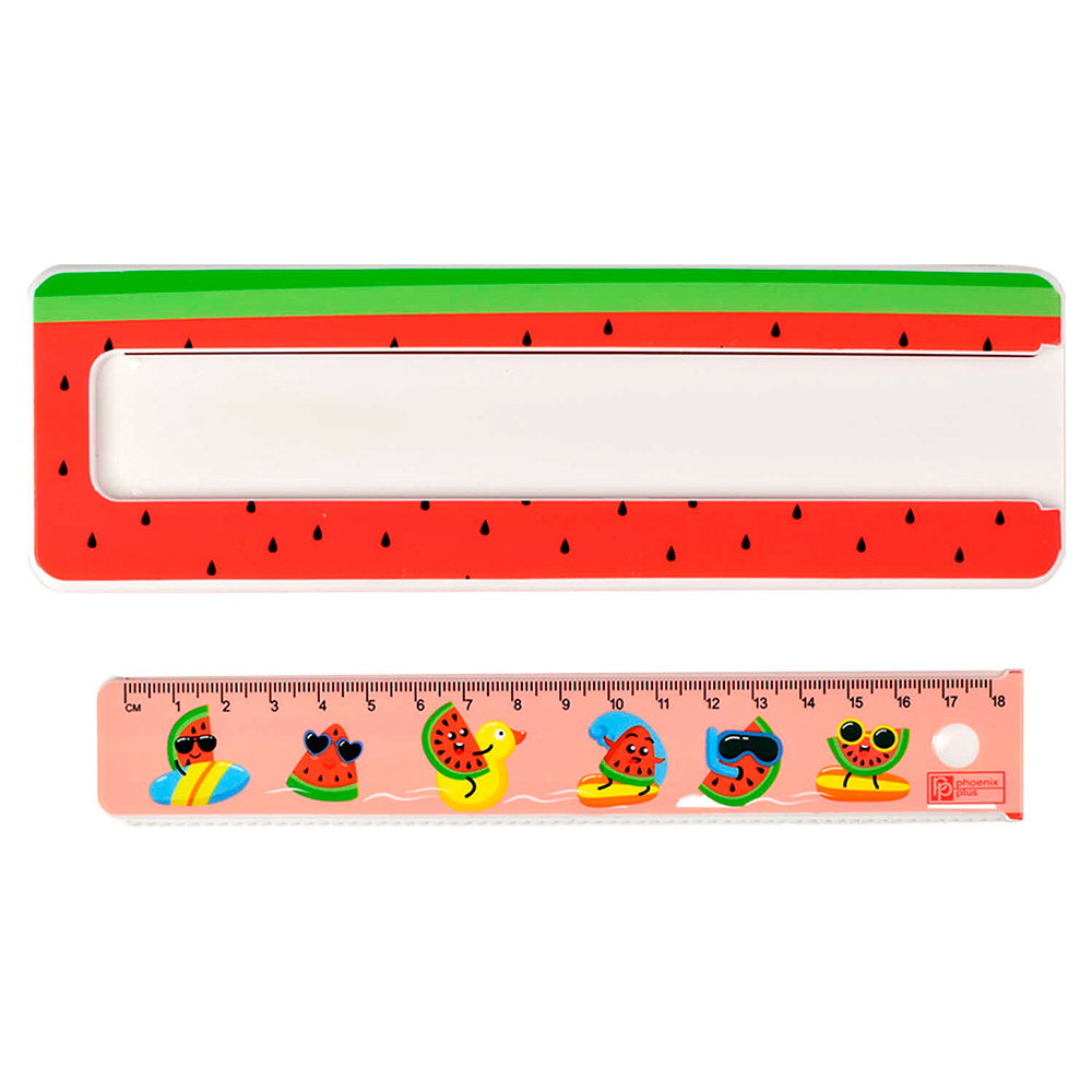 Пенал "Арбузы на отдыхе" с линейкой, 1 отделение - 5