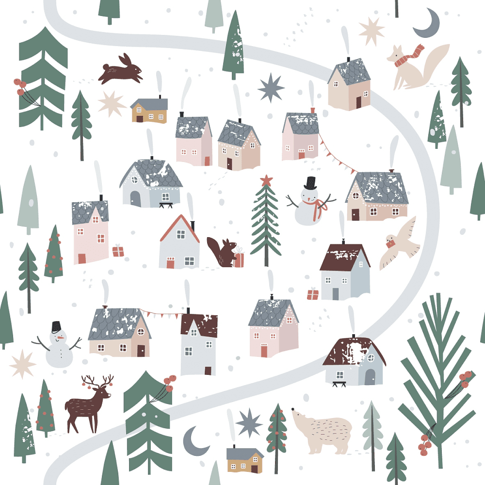 Бумага декоративная в рулоне "Village", 1х0.7 м, белый