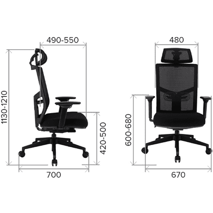 Кресло для руководителя EVERPROF Fuji  сетка, черный - 4