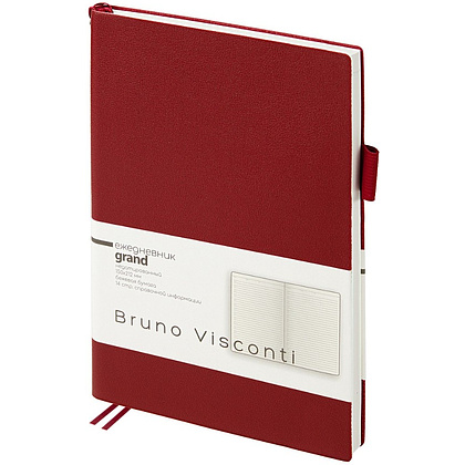 Ежедневник недатированный "Grand", А5, 256 страниц, бордовый