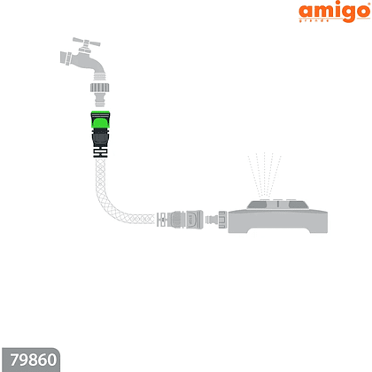 Коннектор Amigo Grande "79860", 1/2", пластик, серый, зеленый - 5