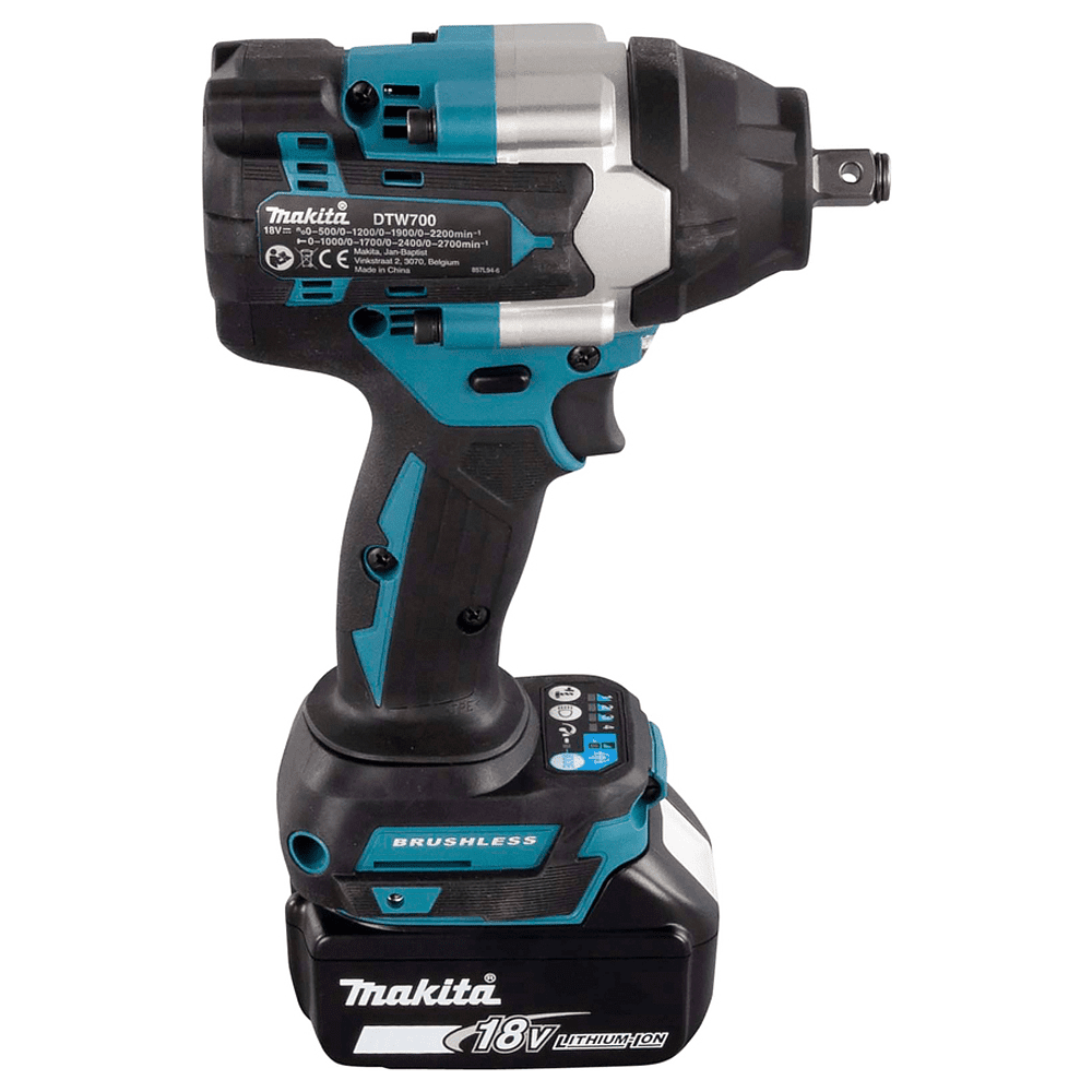 Аккумуляторный гайковерт MAKITA DTW700RT1J, 18 В, 700 Нм, 1/2", 5.0Ачx2, MakPac 2 - 2