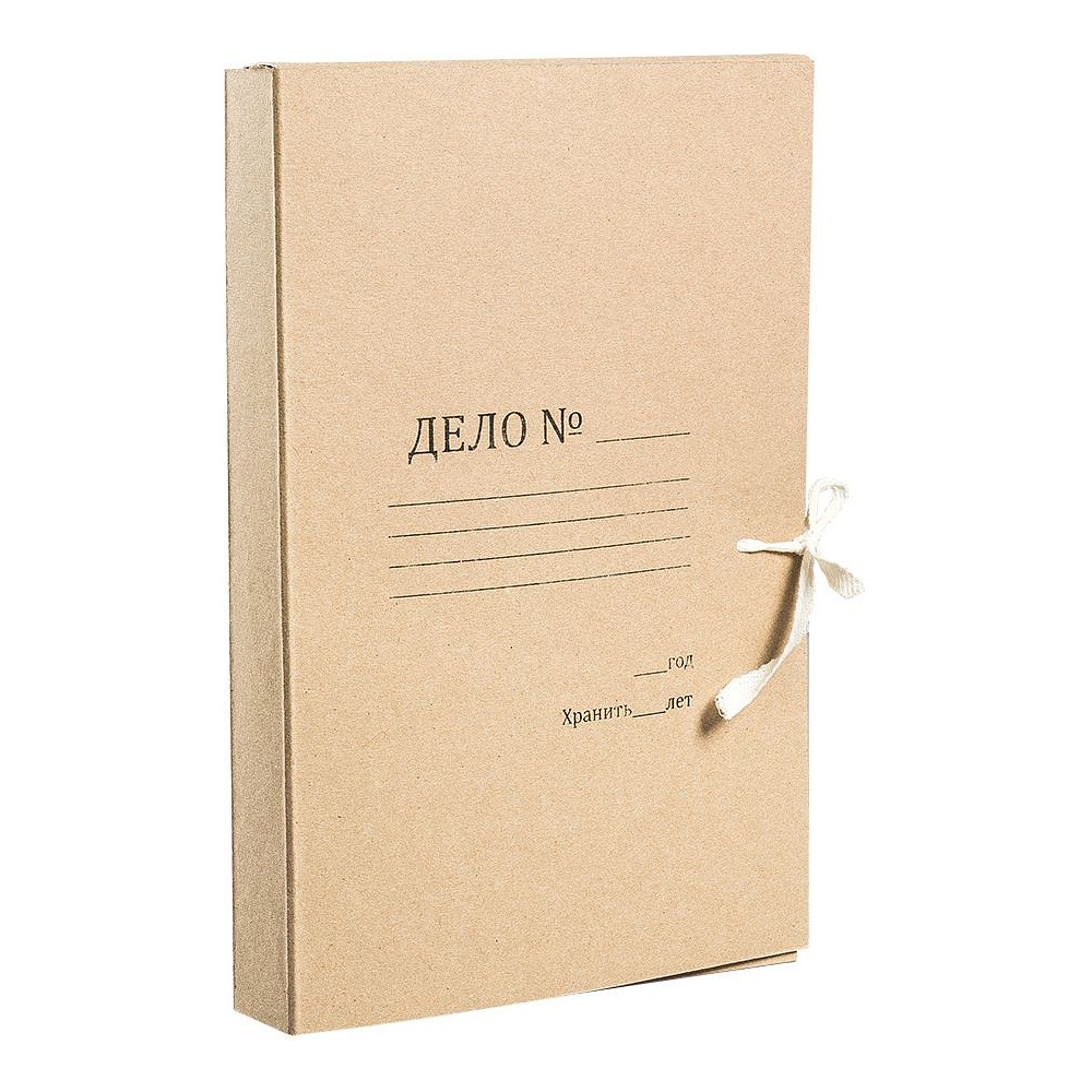 Папка для бумаг "Дело" с завязками, 40 мм, 2 завязки, крафт