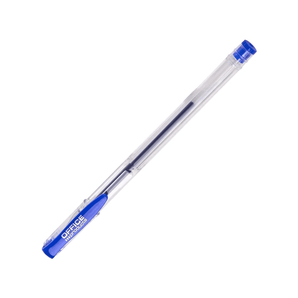 Ручка гелевая "Office Products", 0.5 мм, прозрачный, стерж. синий