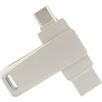 USB Flash накопитель 3.0 128 Gb СК-046, TypeC Dual, металл, серебристый - 4