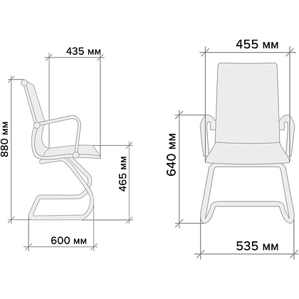 Стул для посетителей EVERPROF "Samba Chrome", хром, кожзам, черный  - 4