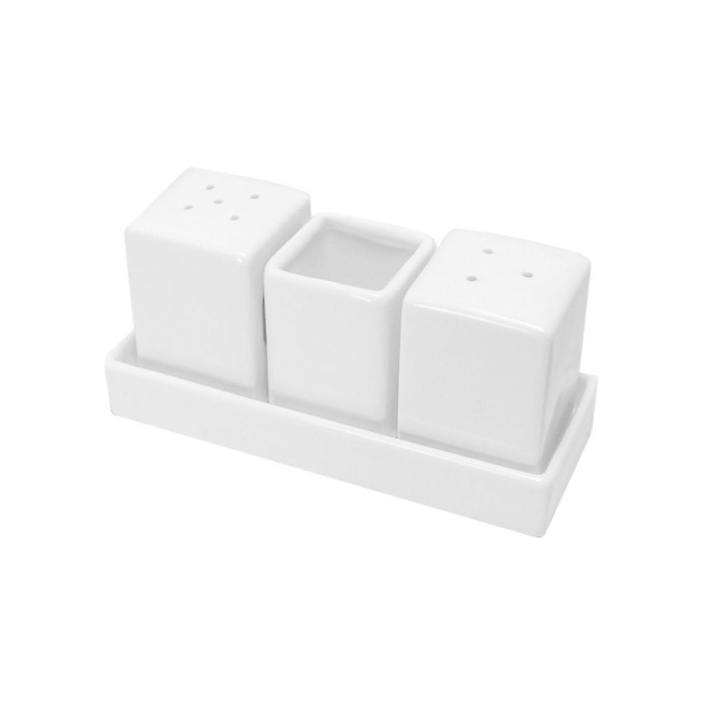 Набор для специй, фарфор, белый