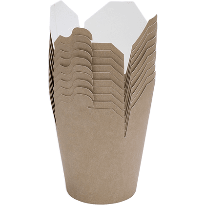 Контейнер бумажный, 700 мл, 102/87х93х99, 48 шт, крафт - 3