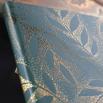 Блокнот "Foliage robinia", А5, 96 листов, линейка, на резинке, зеленый - 5