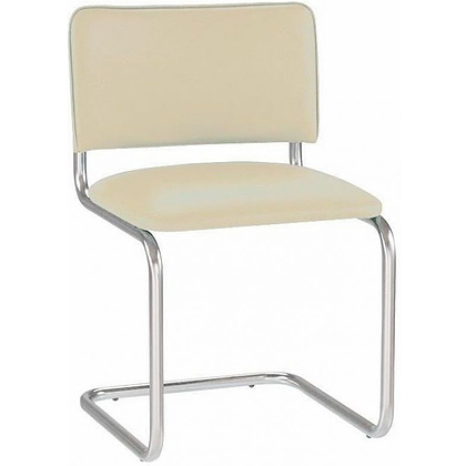 Стул для посетителей "Sylwia", кожзам, металл, бежевый
