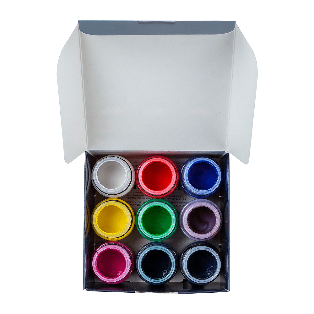 Краска акриловая по стеклу и керамике "Декола", набор 9 цветов, 20 мл, банки - 7