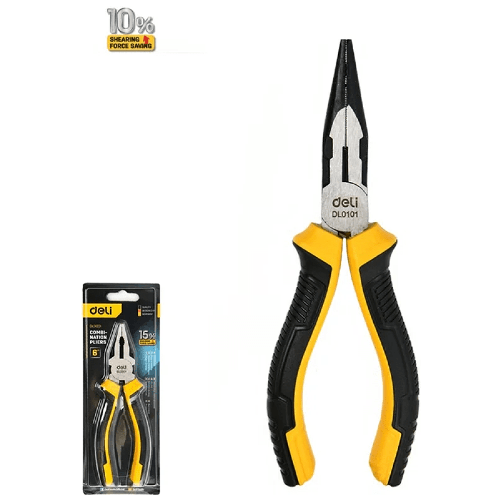 Длинногубцы Deli YS EDL0101, 160 мм, 2-х компонентные рукоятки - 2