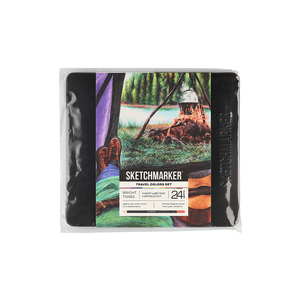 Карандаши цветные "Sketchmarker Путешествия", набор 24 цвета, жестяной пенал. - 2