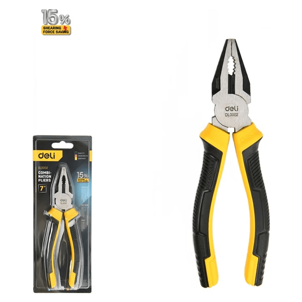 Плоскогубцы Deli YS EDL0002, 180 мм, 2-х компонентные рукоятки - 2