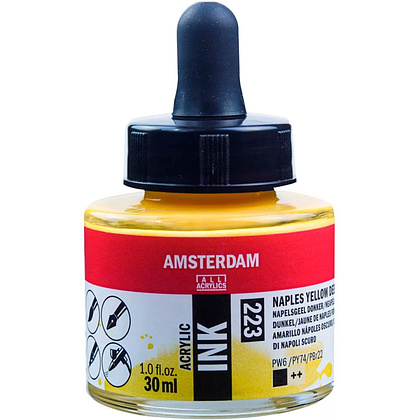 Жидкий акрил "Amsterdam", 223 неаполитанский желтый темный, 30 мл