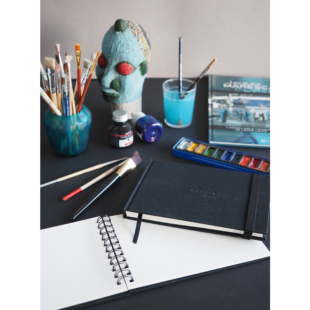 Скетчбук "Rhodia Touch", 300 г/м2, 21x21 см, 20 листов, черный - 4