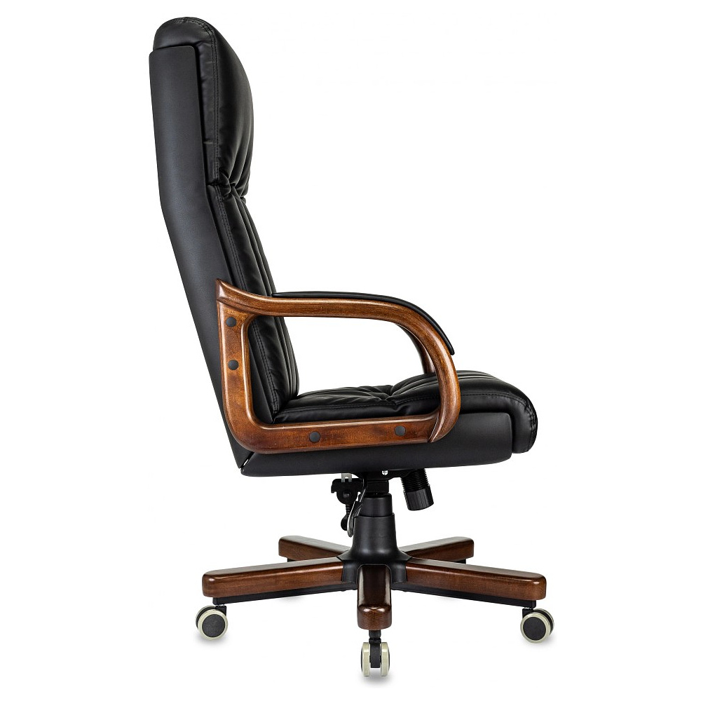 Кресло для руководителя Бюрократ T-9932WALNUT, экокожа, черный, металл, дерево - 4