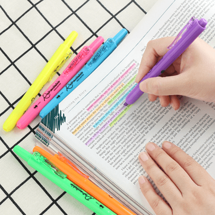 Маркер текстовый автоматический "Retractable", желтый - 4