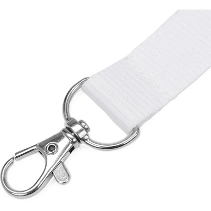 Тесьма с карабином для бейджа "839122", белый - 2