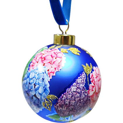 Шар елочный "Ботаника", d8 см, синий