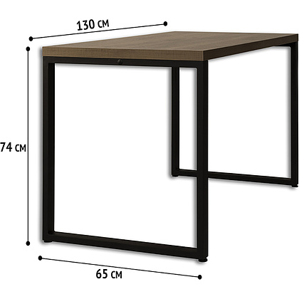 Стол письменный "Лофт Каир", 1300х650х740 мм, черный, табачный крафт - 3