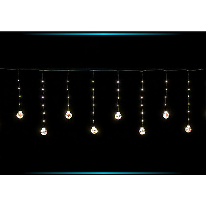 Гирлянда LED "Бахрома. Шарики с дед морозом", 3 м, теплый белый - 4