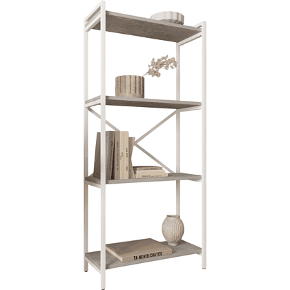 Стеллаж ALLERD RION белый муар, 675х300х1500, бетон