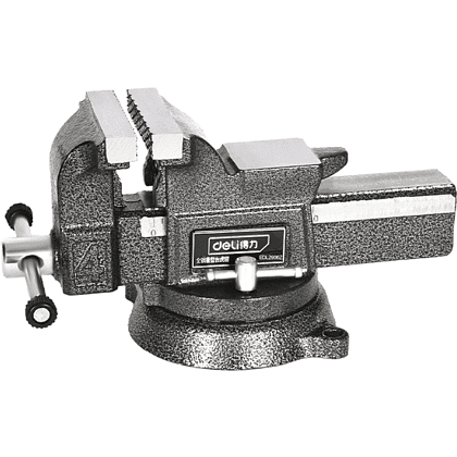 Тиски стальные Deli YS EDL2906Z, поворотные, с наковальней, 6"-150 мм