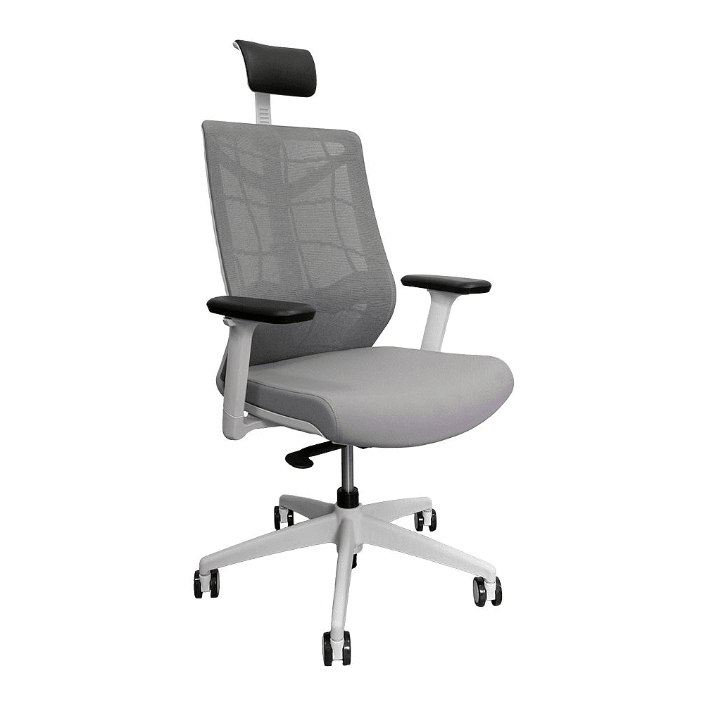 Кресло для руководителя "Nature II Slider", пластик, ткань, серый