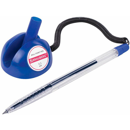 Ручка шариковая на подставке "Counter Pen", 0.5 мм, прозрачный, стерж. синий - 2