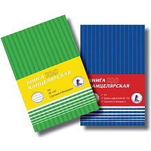 Книга канцелярская, A4, 100 листов, клетка, синий, красный