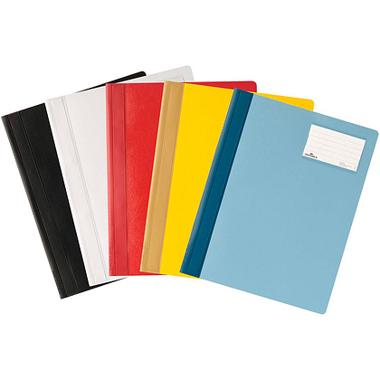 Папка-скоросшиватель с окном для визиток "Durable", А4+, черный - 3