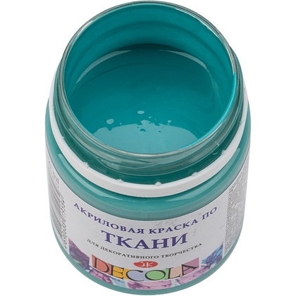 Краска акриловая по ткани "Декола", 733 турецкая зеленая, 50 мл., банка - 2