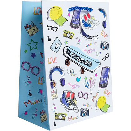 Пакет бумажный подарочный "Детство", 26.4x32.4x13.7 см, ассорти - 6
