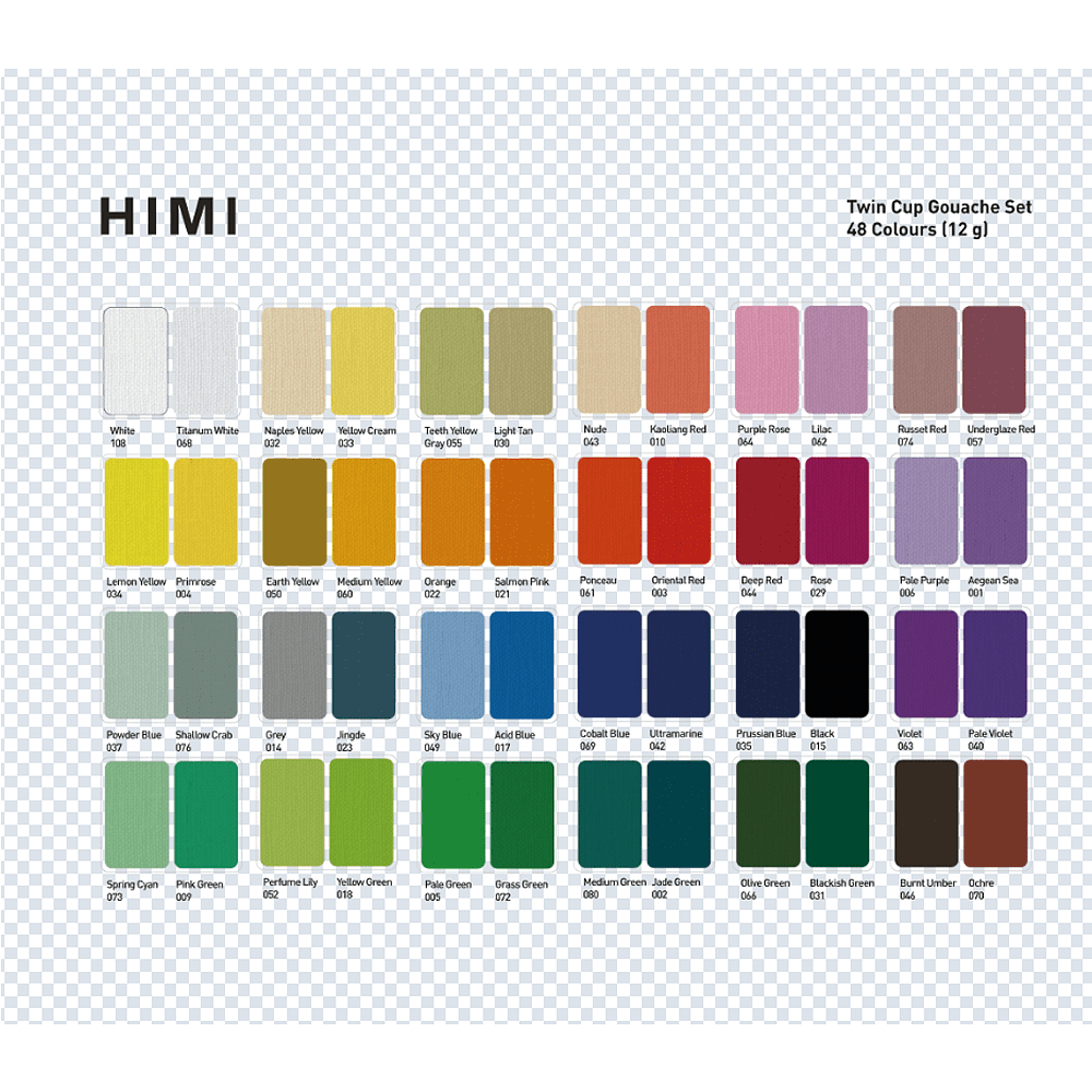 Гуашь "Himi", 48 цветов, 12 мл, футляр - 7