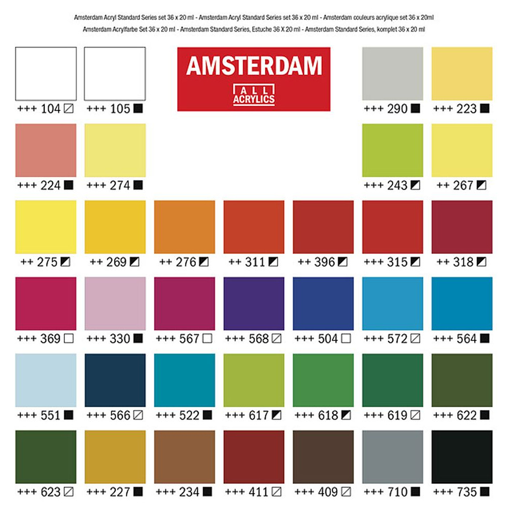 Набор красок акриловых "Amsterdam", 36 цветов, 20 мл, туба - 2