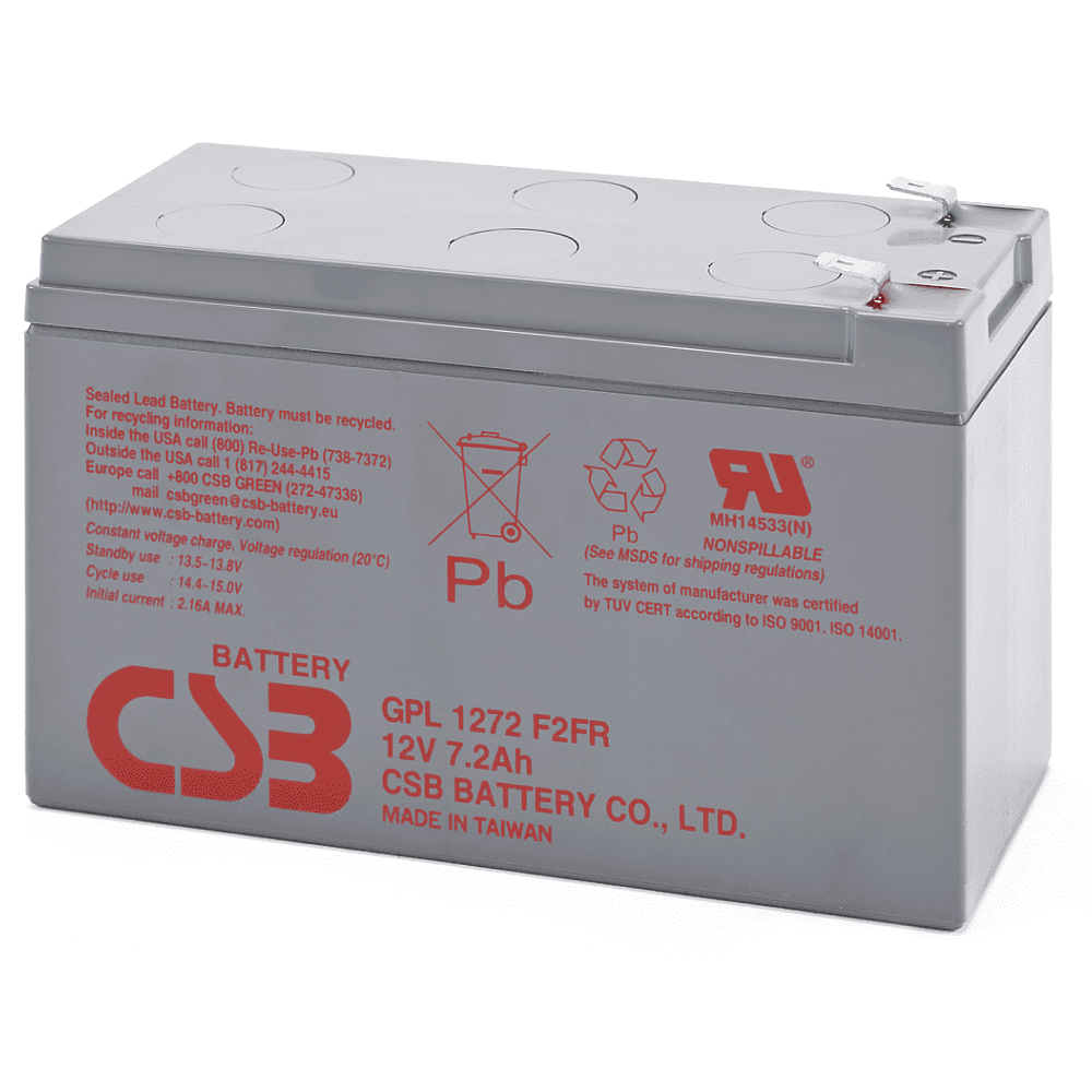 Аккумуляторная батарея CSB GPL 1272 F2 FR, 12 В, 7.2 Ач