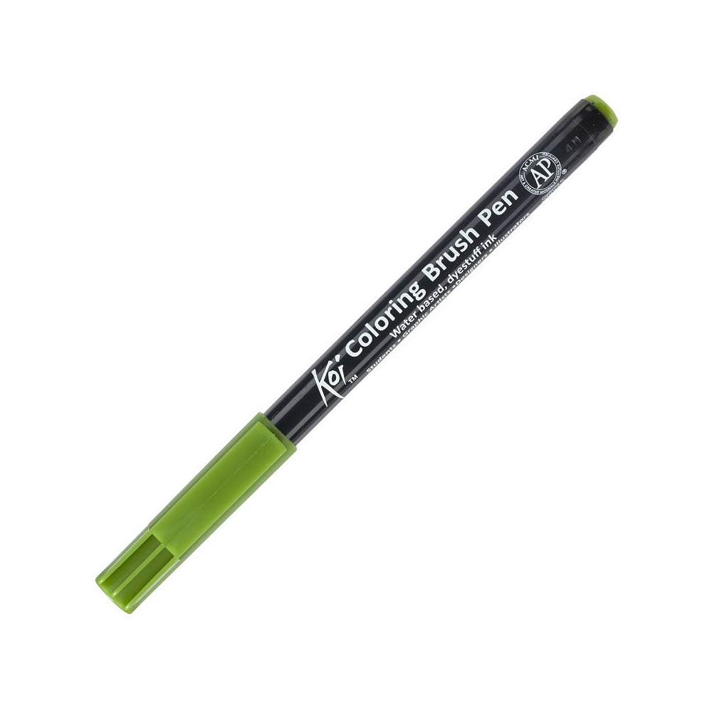 Маркер акварельный "Koi Color Brush", зеленый болотный